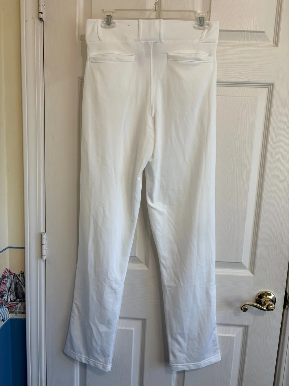 Nike White Comfortable Dual- Snap Baseball Pants with Black Swoosh Like New